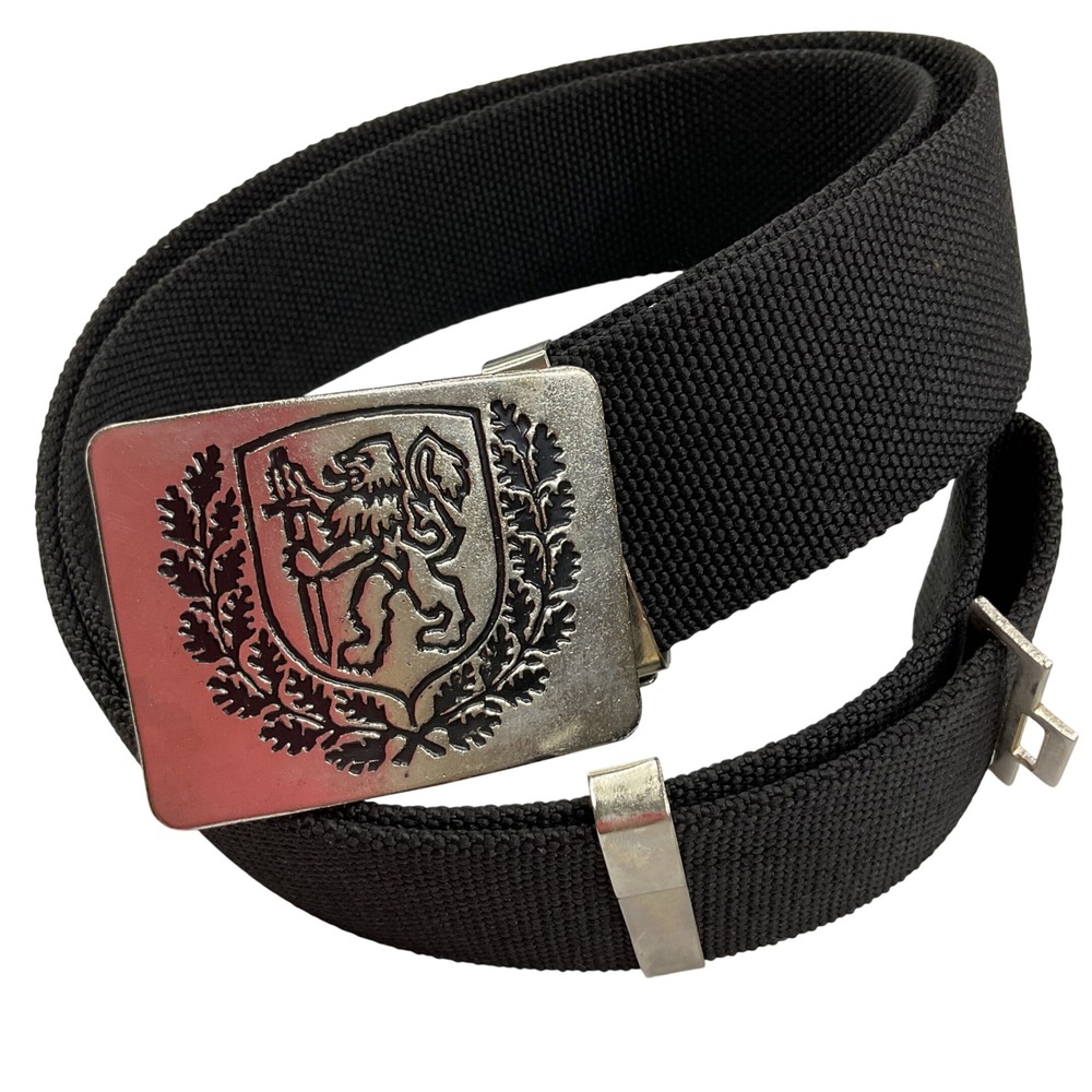 Military belt Bulgaria police ww2 Silver Heraldic Lion Crest Buckle